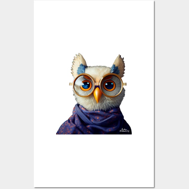 cute owl with glasses Wall Art by extraordinar-ia